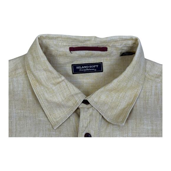 Tommy Bahama Button Up 100% Linen Shirt Mens Large Casual Island Soft - Picture 12 of 14